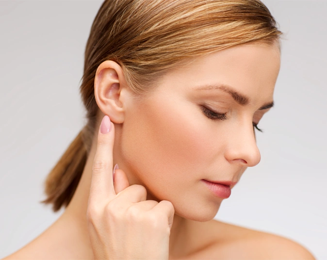 Close-up profile showing balanced facial proportions